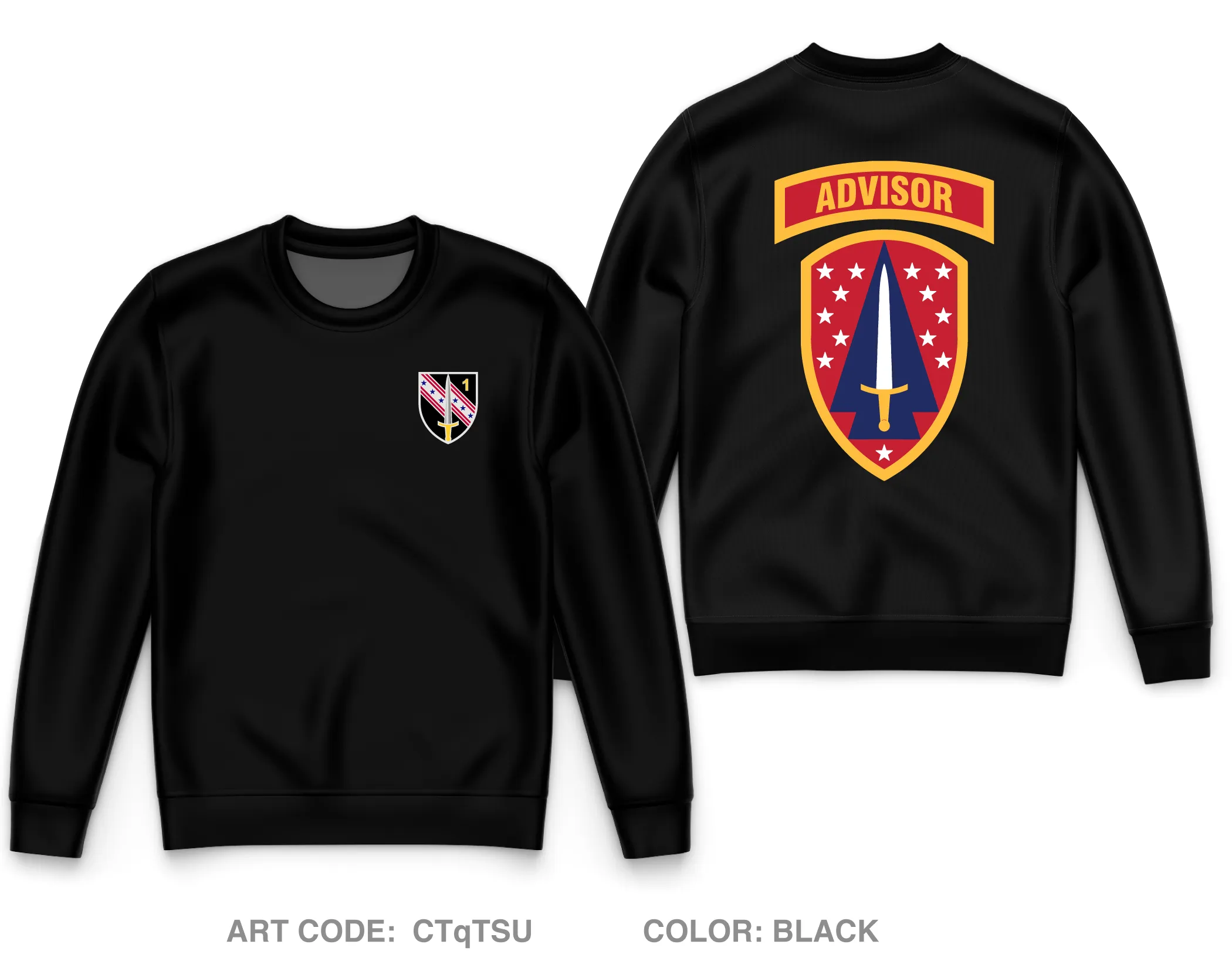 1|54TH SFAB Core Men's Crewneck Performance Sweatshirt - CTqTSU