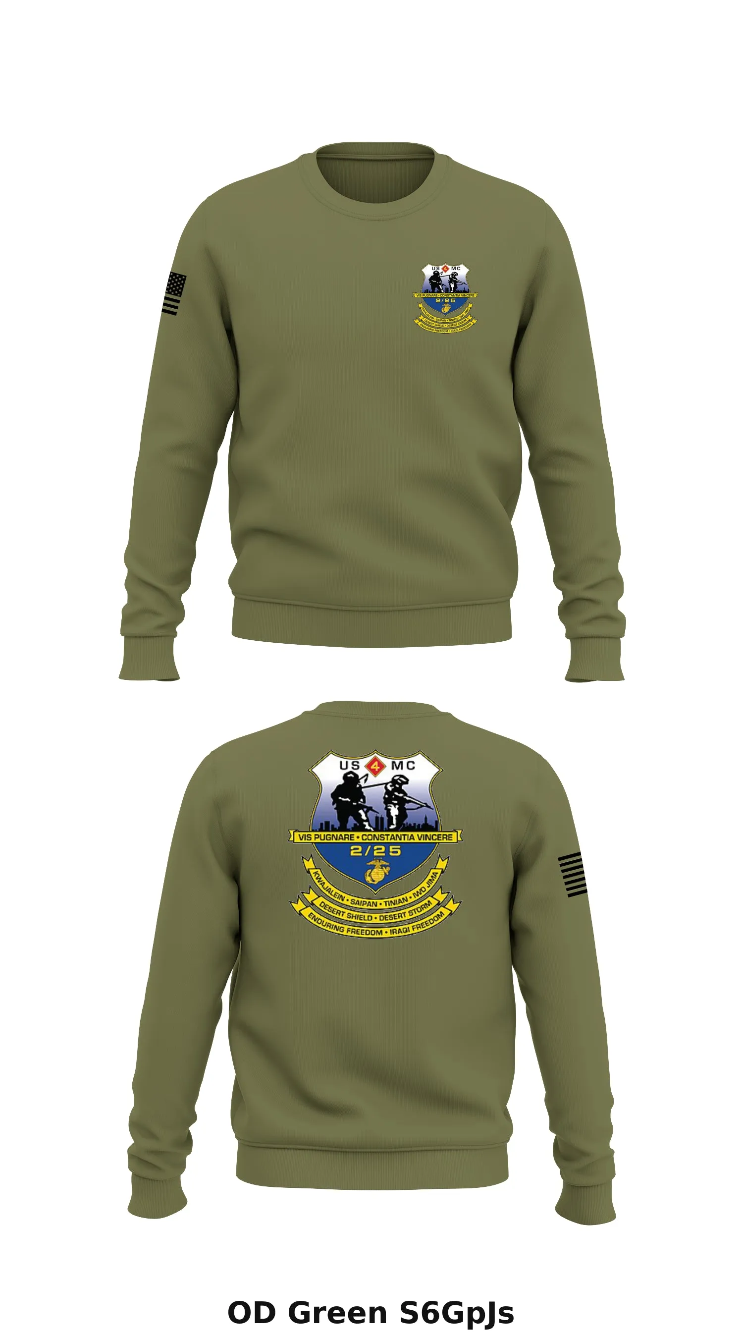 2 BN, 25th Marines Store 1 Core Men's Crewneck Performance Sweatshirt - S6GpJs