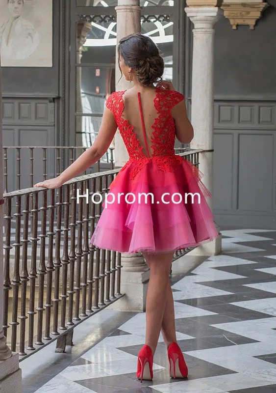 2020 Red Homecoming Dresses Lace Sleeves Multi Colors Short Cocktail Dress