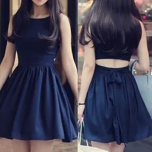 A Line Sexy Strapless Homecoming Dress，Royal Blue  Bowknot Homecoming Dress
