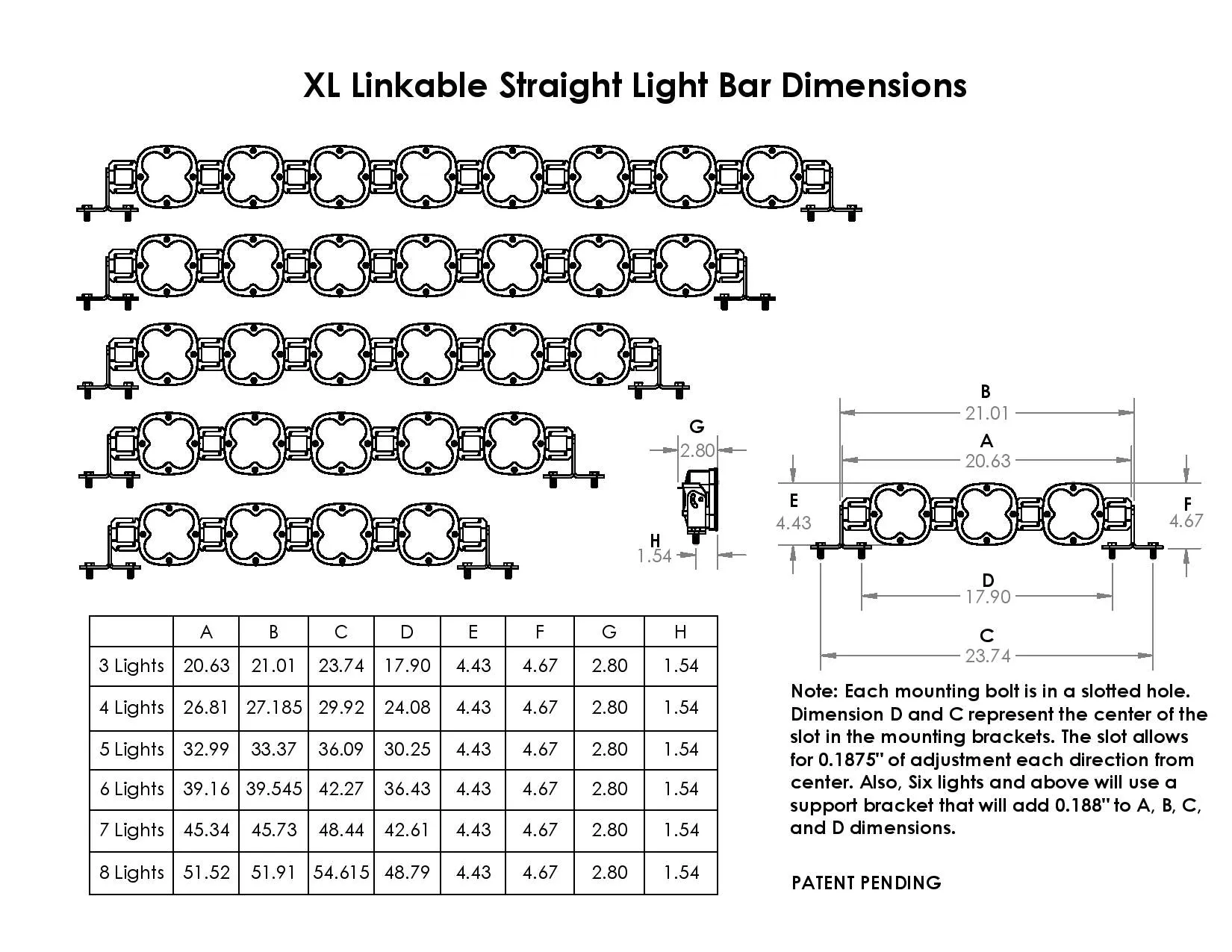 Aux LED Bar - XL Linkable