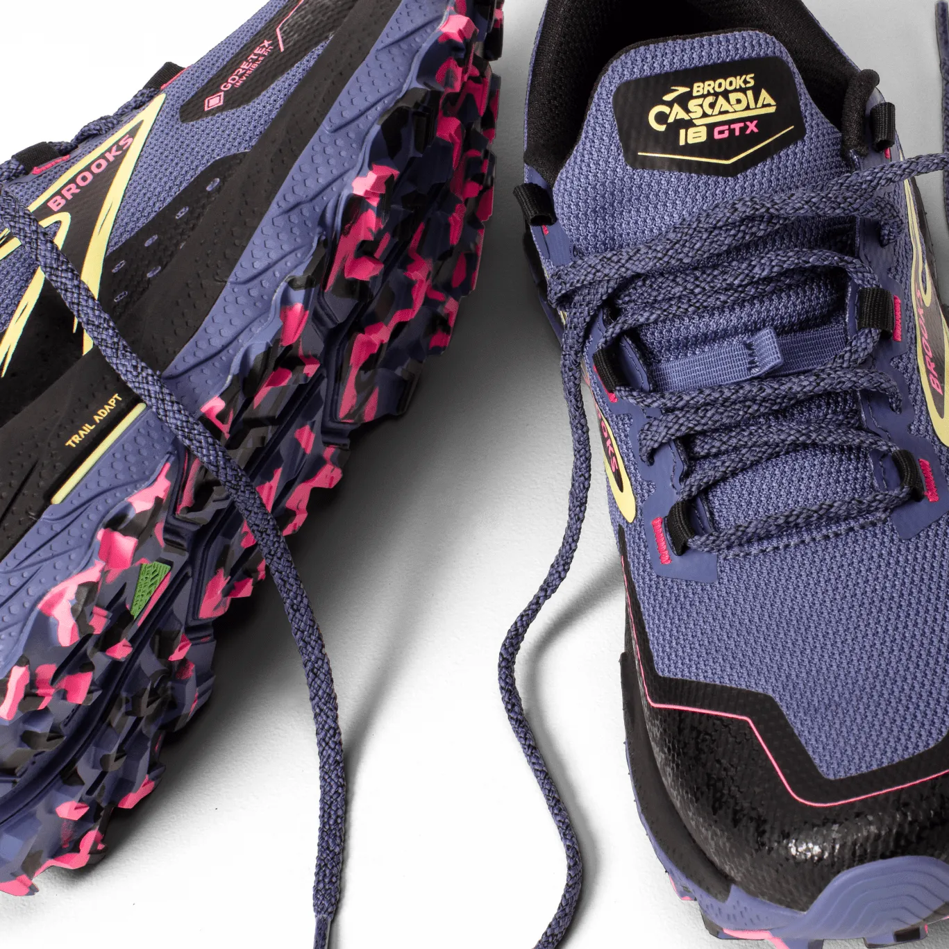 Brooks Cascadia 18 GTX (B Width) - Grey Blue/Black/Pink (Womens)