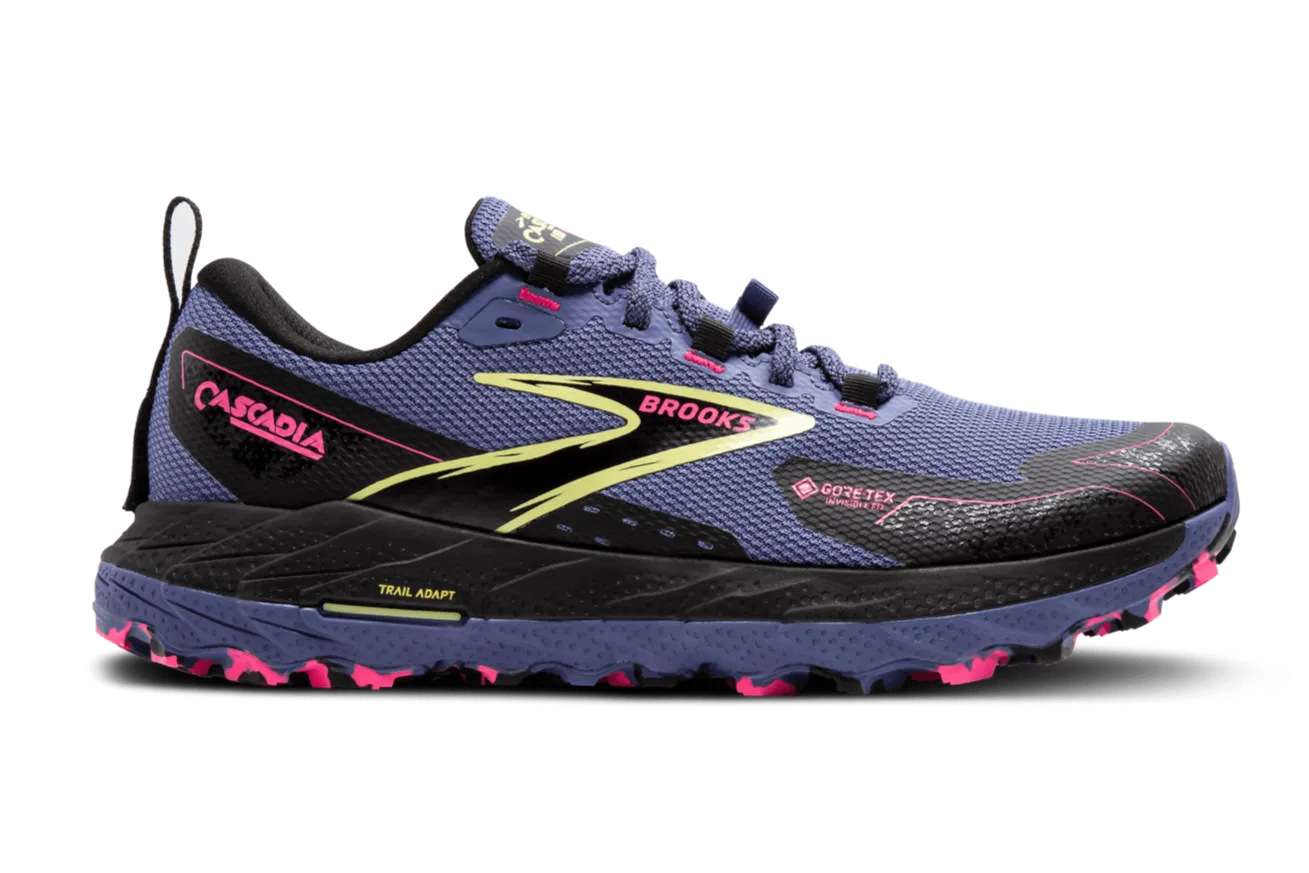 Brooks Cascadia 18 GTX (B Width) - Grey Blue/Black/Pink (Womens)