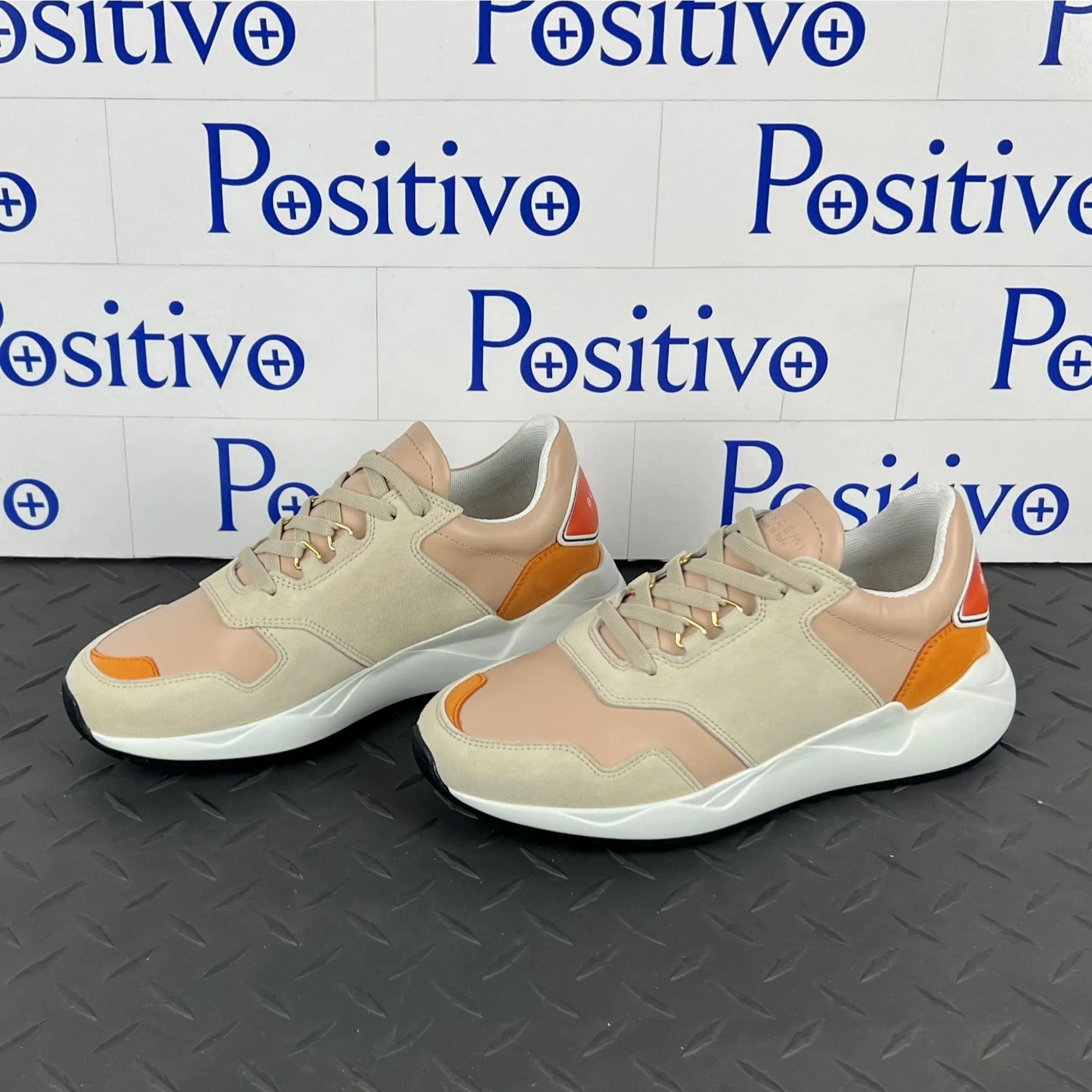 Buscemi Women's Ventura Nude Trio Leather Sneakers SAMPLE