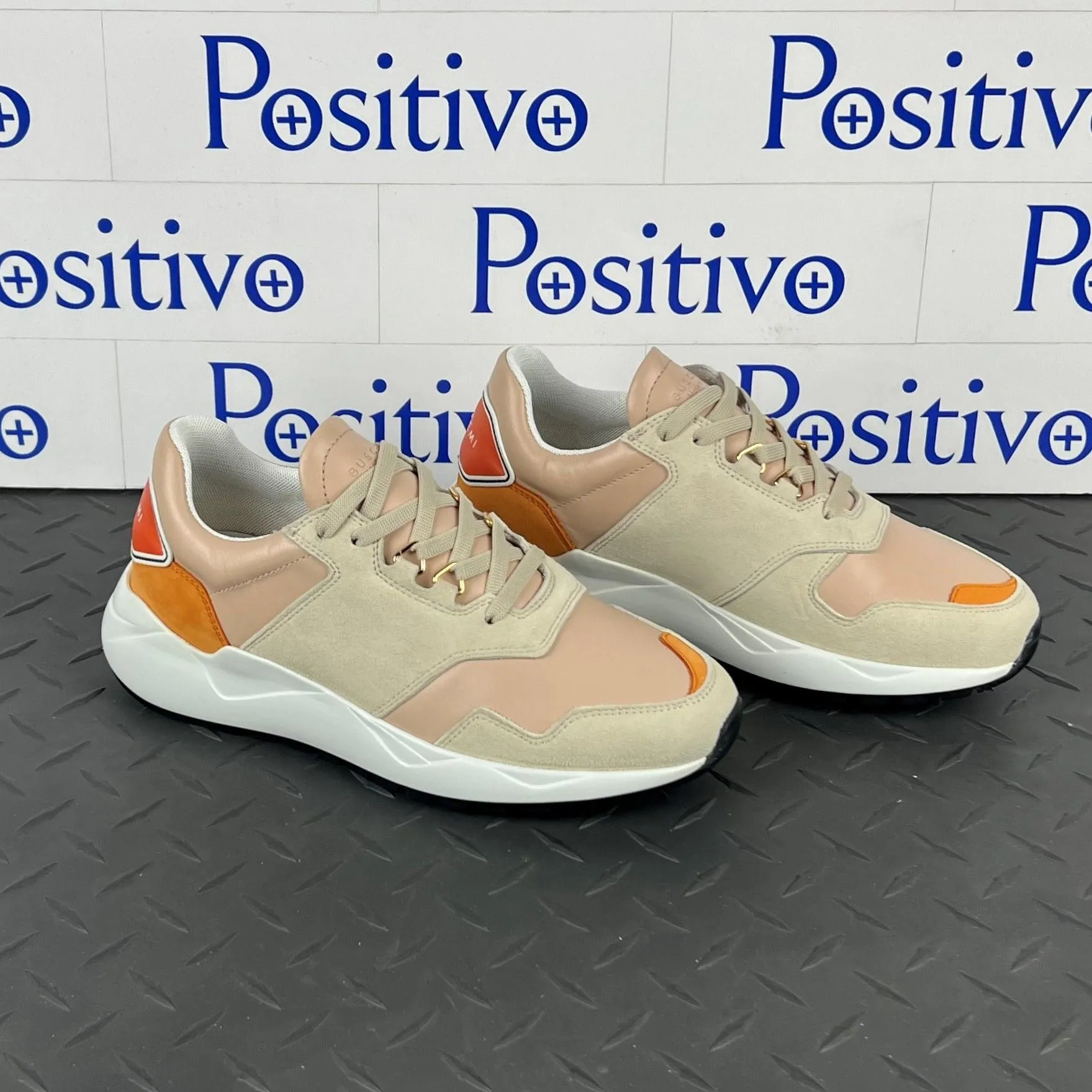 Buscemi Women's Ventura Nude Trio Leather Sneakers SAMPLE