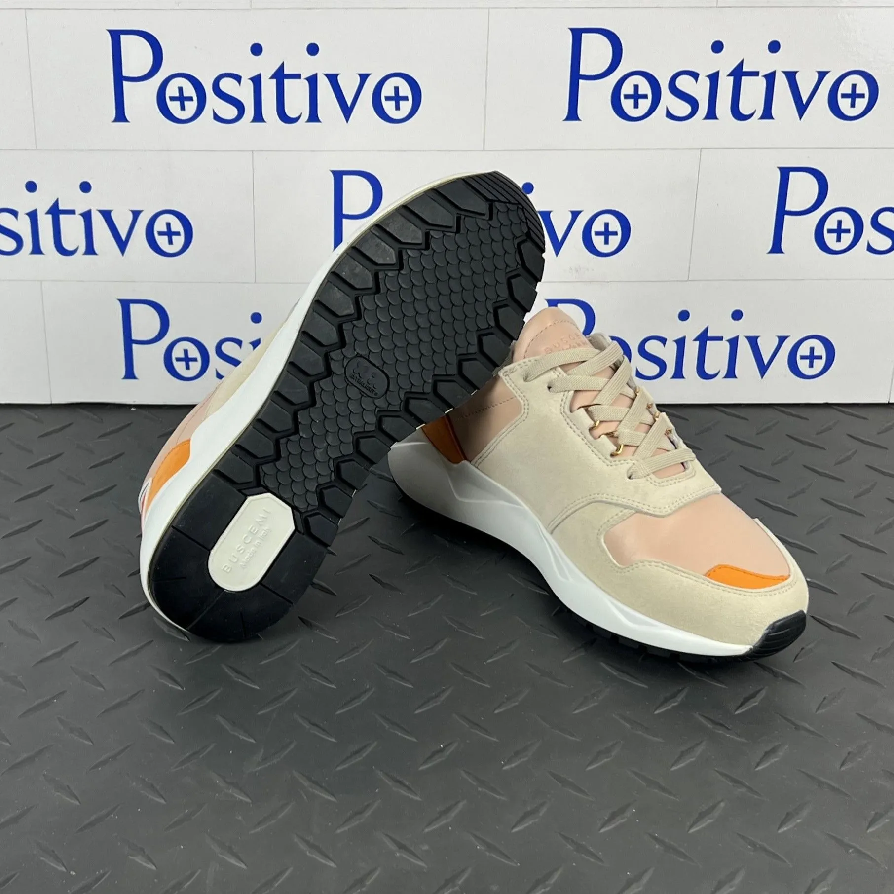Buscemi Women's Ventura Nude Trio Leather Sneakers SAMPLE