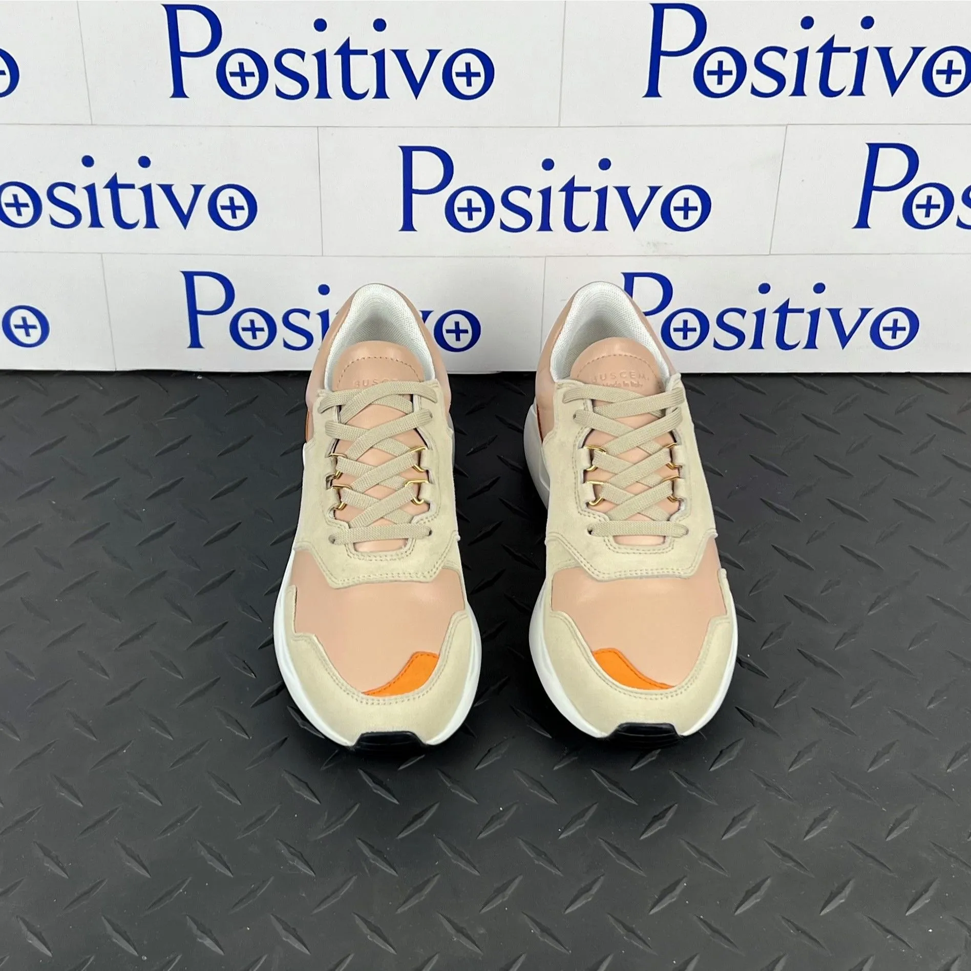 Buscemi Women's Ventura Nude Trio Leather Sneakers SAMPLE