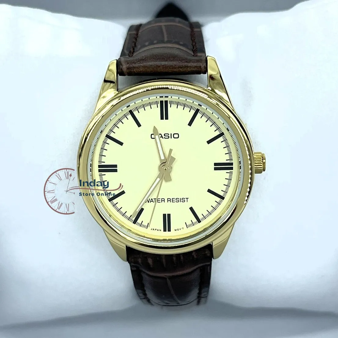 Casio Standard Women's Watch LTP-V005GL-9A Brown Leather Strap Mineral glass