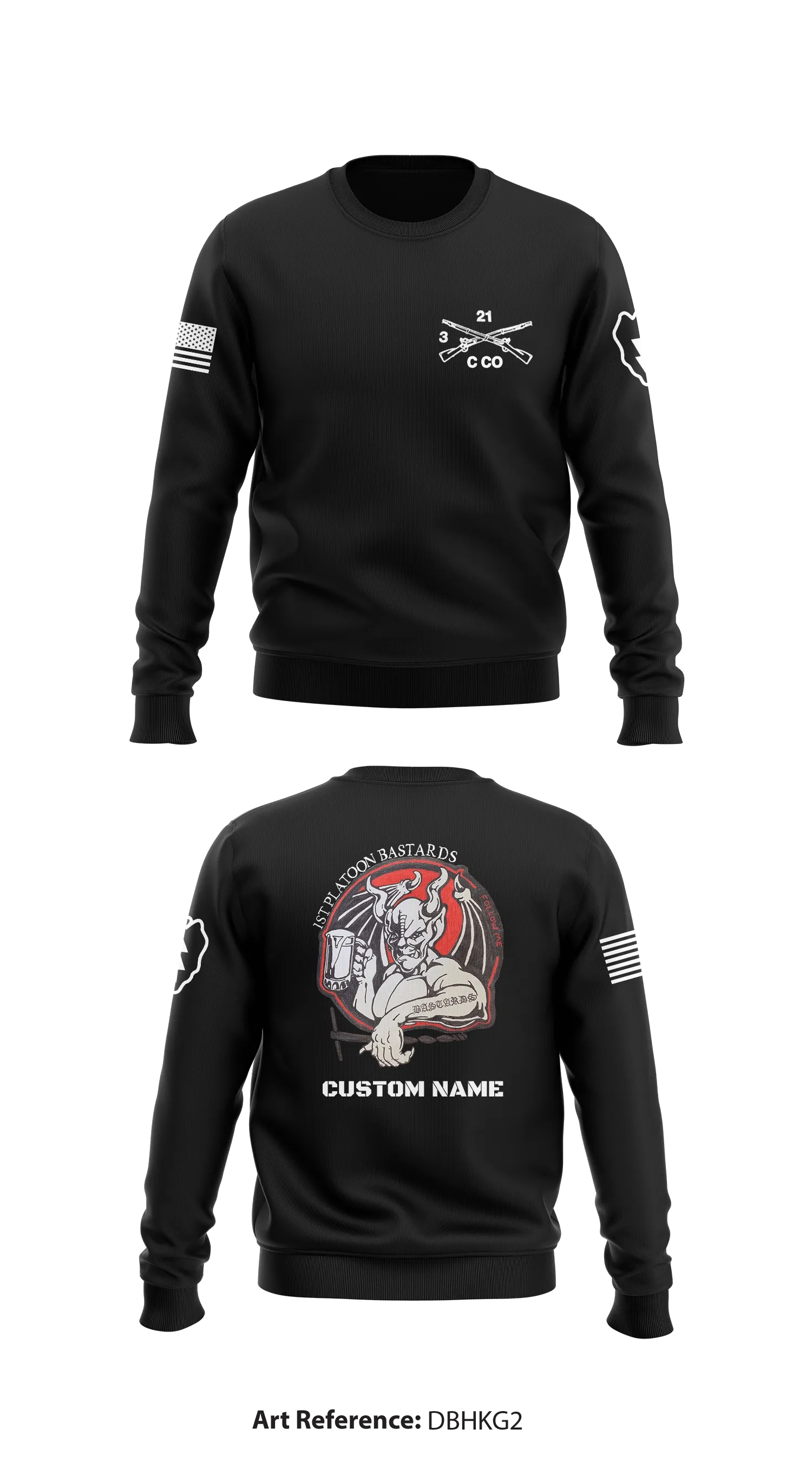 Charlie Company, 3-21 Infantry Store 1 Core Men's Crewneck Performance Sweatshirt - DBHKg2