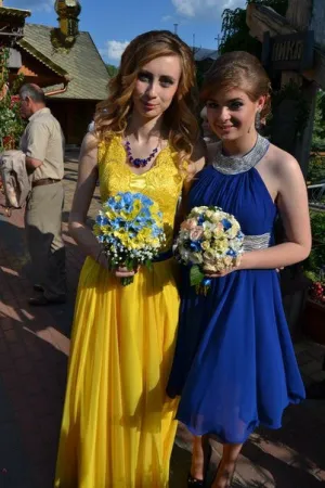 Chiffion Royal Blue Beadings Homecoming Dress, Halter Short Dress