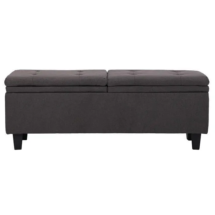 Color: Dark Grey 53'' Wide Tufted Rectangle Storage Ottoman