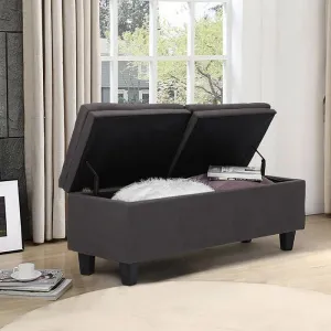 Color: Dark Grey 53'' Wide Tufted Rectangle Storage Ottoman