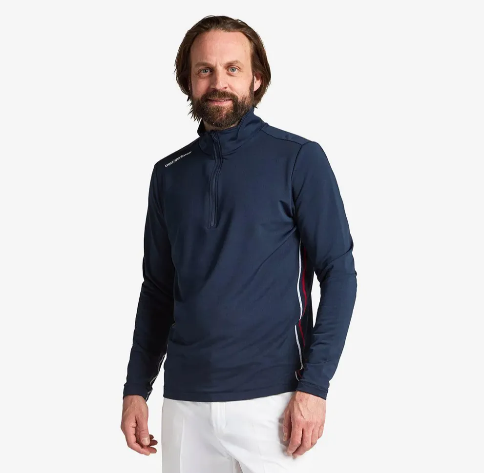 Cross Men's ATHLETIC HALF ZIP MIDLAYER - NAVY