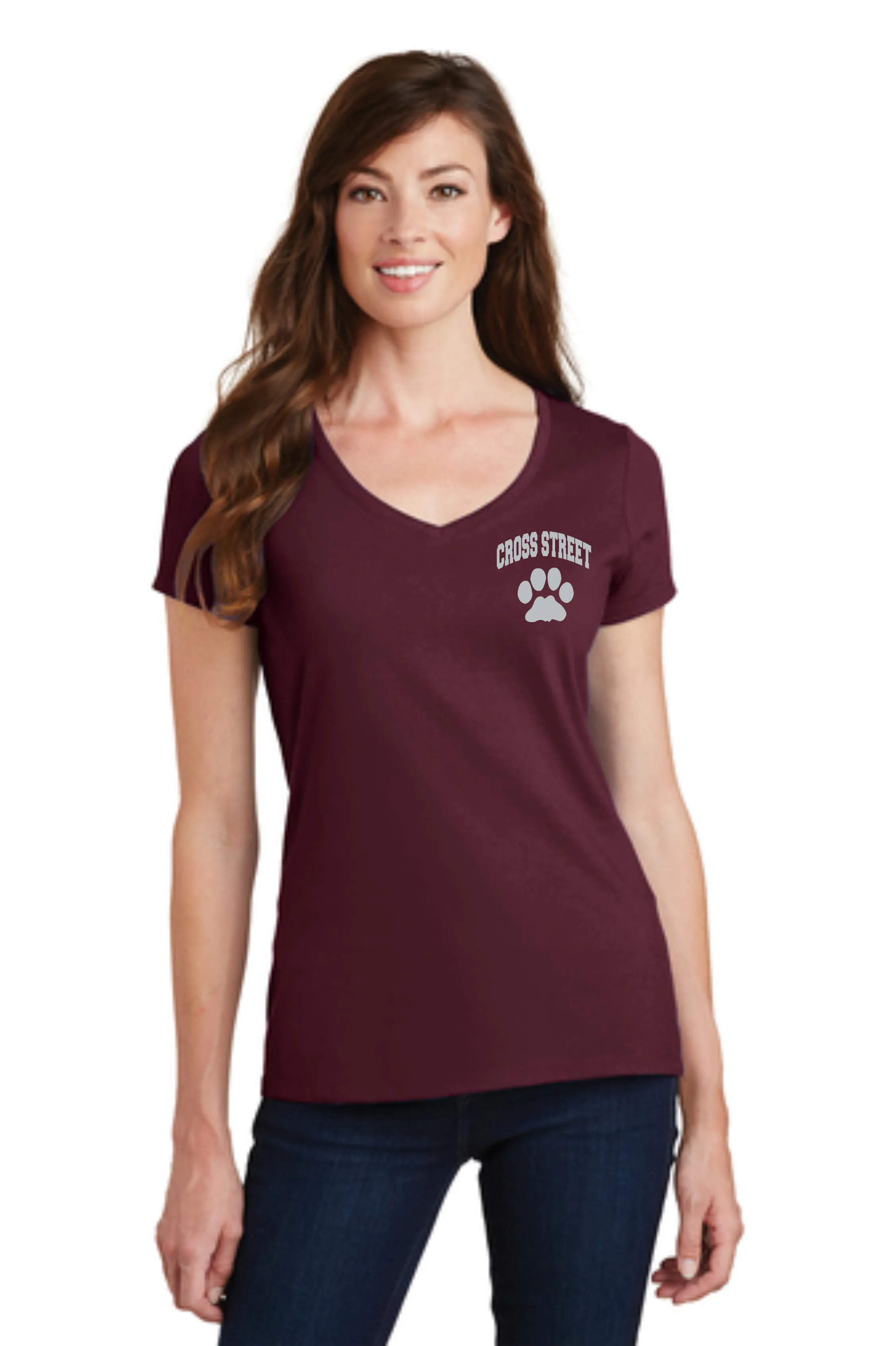 Cross Street Ladies  V-Neck T-shirt
