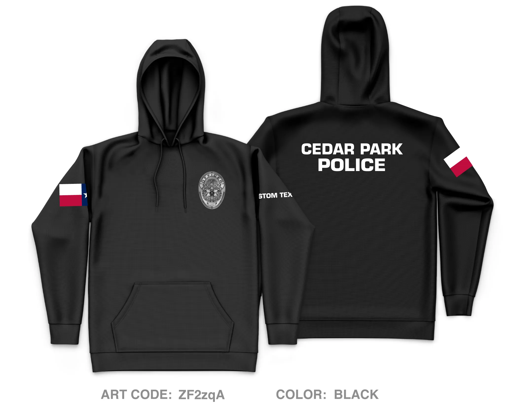 CUSTOM Cedar Park Police Department Core Men's Hooded Performance Sweatshirt - ZF2zqA