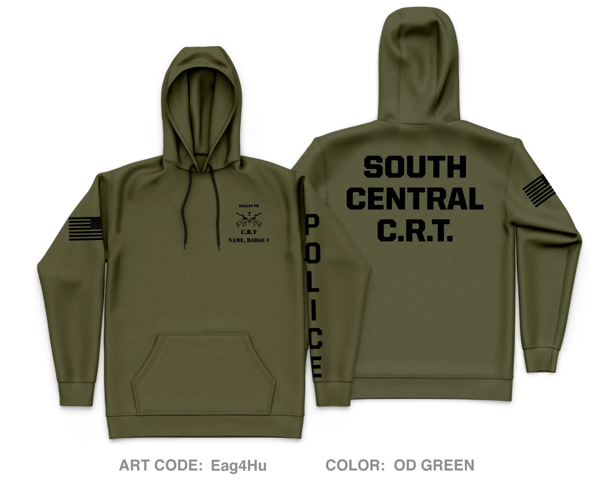 CUSTOM Dallas PD Store 1 Core Men's Hooded Performance Sweatshirt - Eag4Hu