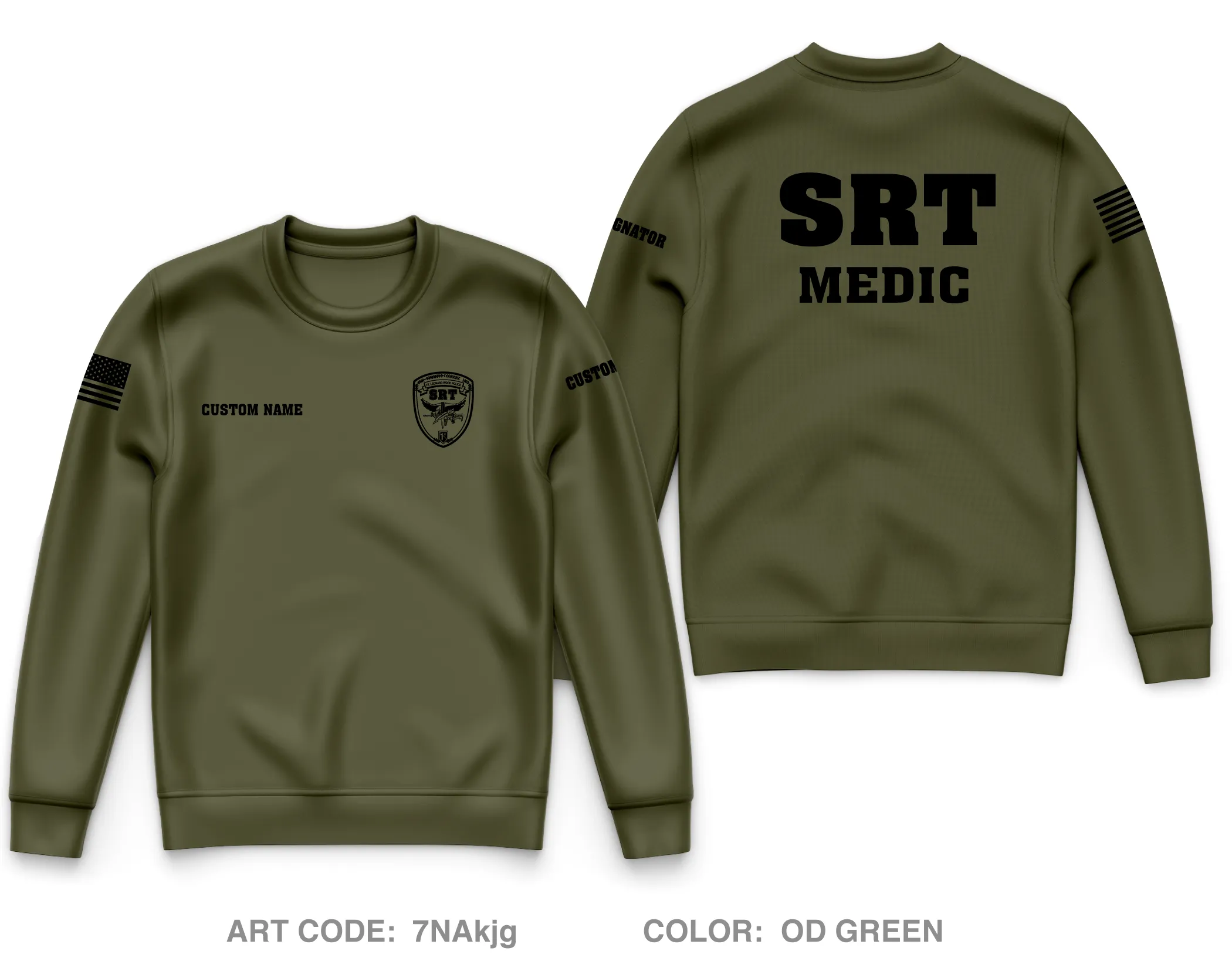 CUSTOM Department Of the army civilian police Core Men's Crewneck Performance Sweatshirt - 7NAkjg