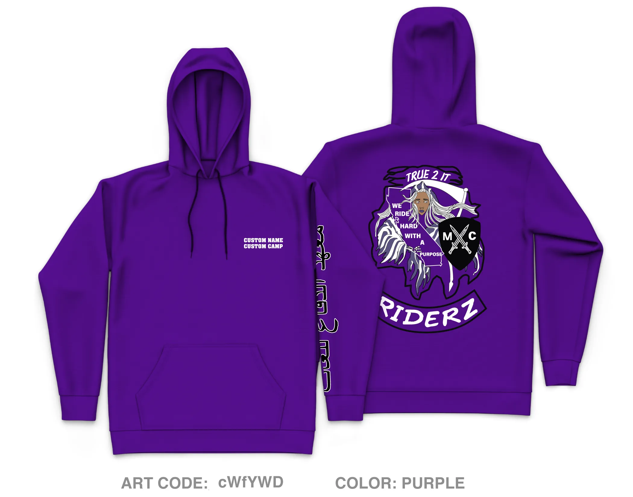 CUSTOM True 2 It Ladies MC Core Men's Hooded Performance Sweatshirt - cWfYWD