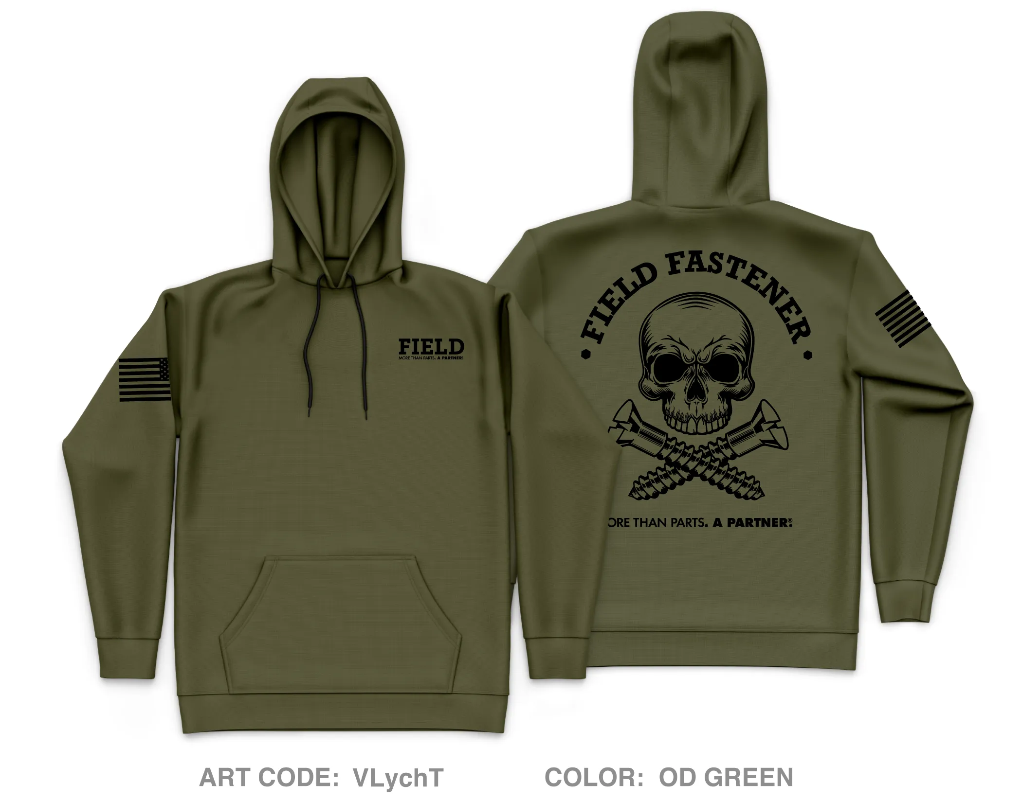 FIELD FASTENER Core Men's Hooded Performance Sweatshirt - VLychT