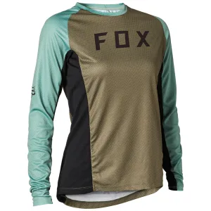 Fox Womens Defend Ls Jersey - Olive Green