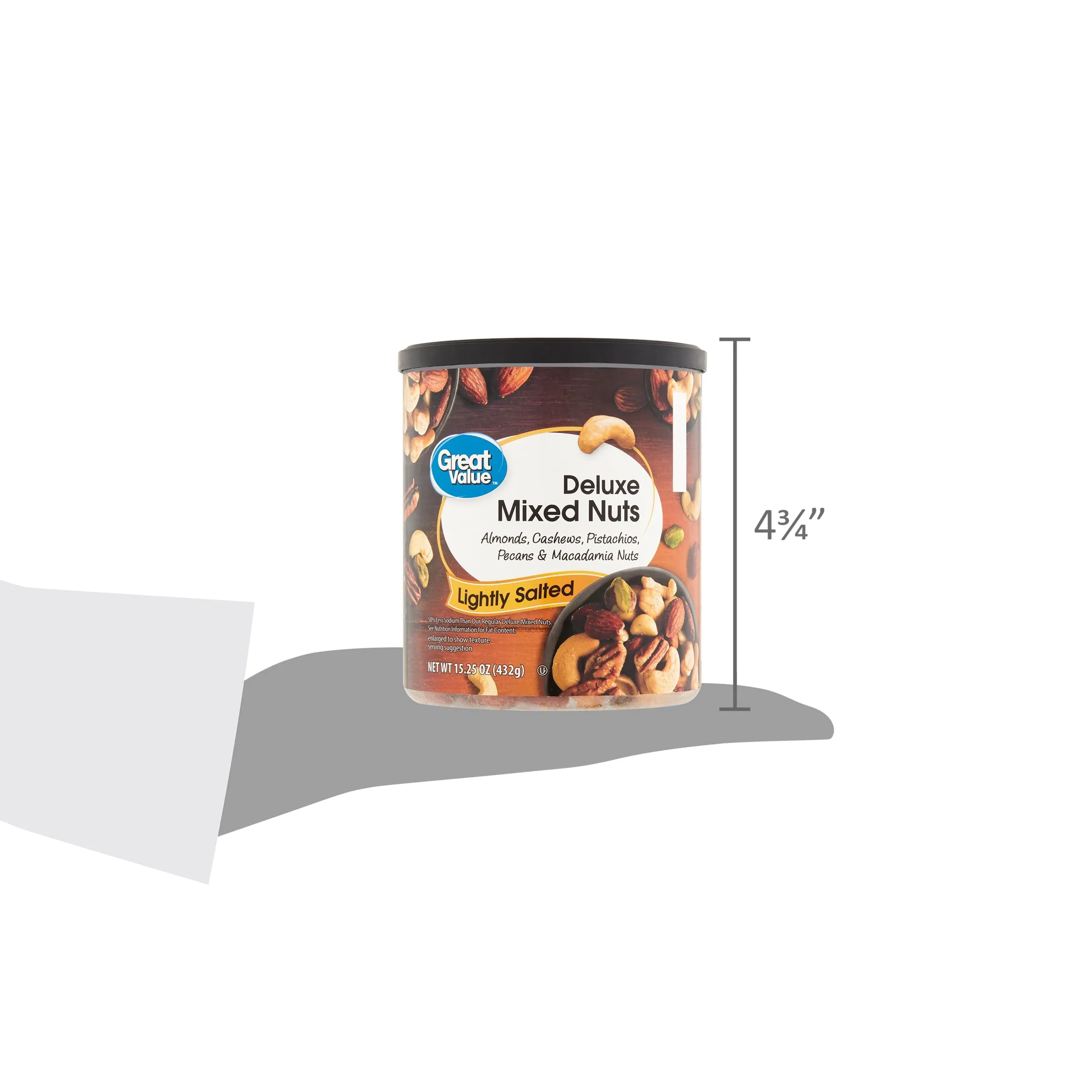 Great Value Lightly Salted, Deluxe Mixed Nuts, 15.25 oz Free & Fast Shipping