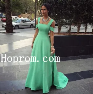 Green Satin Prom Dresses,A-Line Prom Dress,Evening Dress
