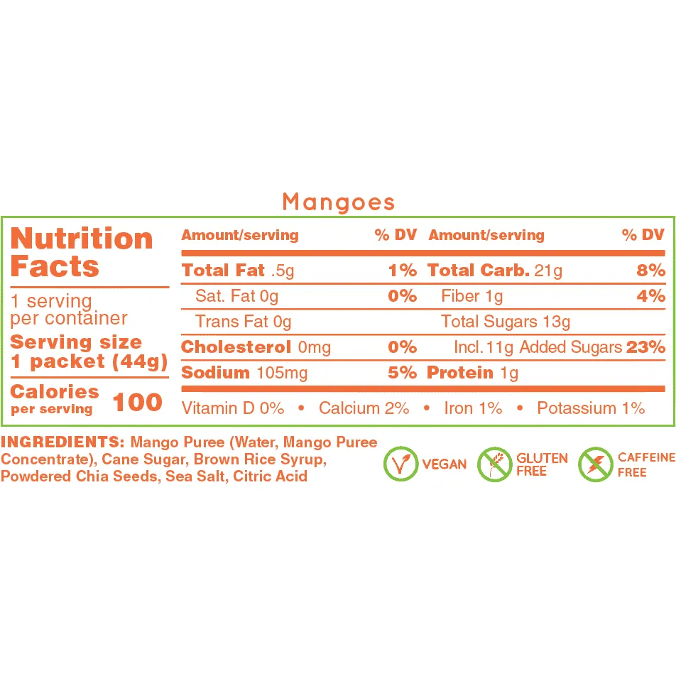 Huma Energy Gels Original - Mangoes