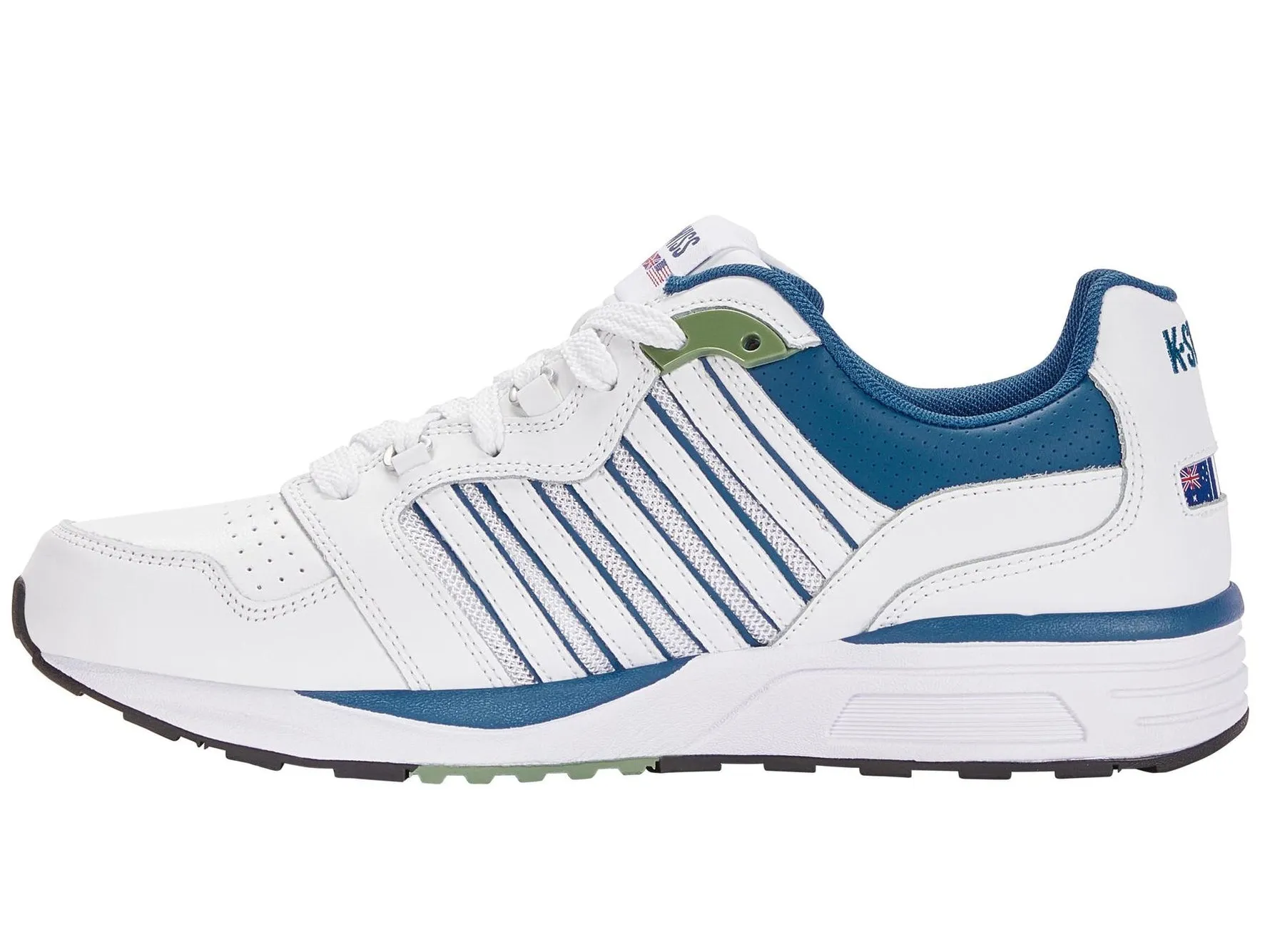 K-Swiss Men Si-18 Rannell Court Shoes in White/Vallarta Blue/Loden Frost