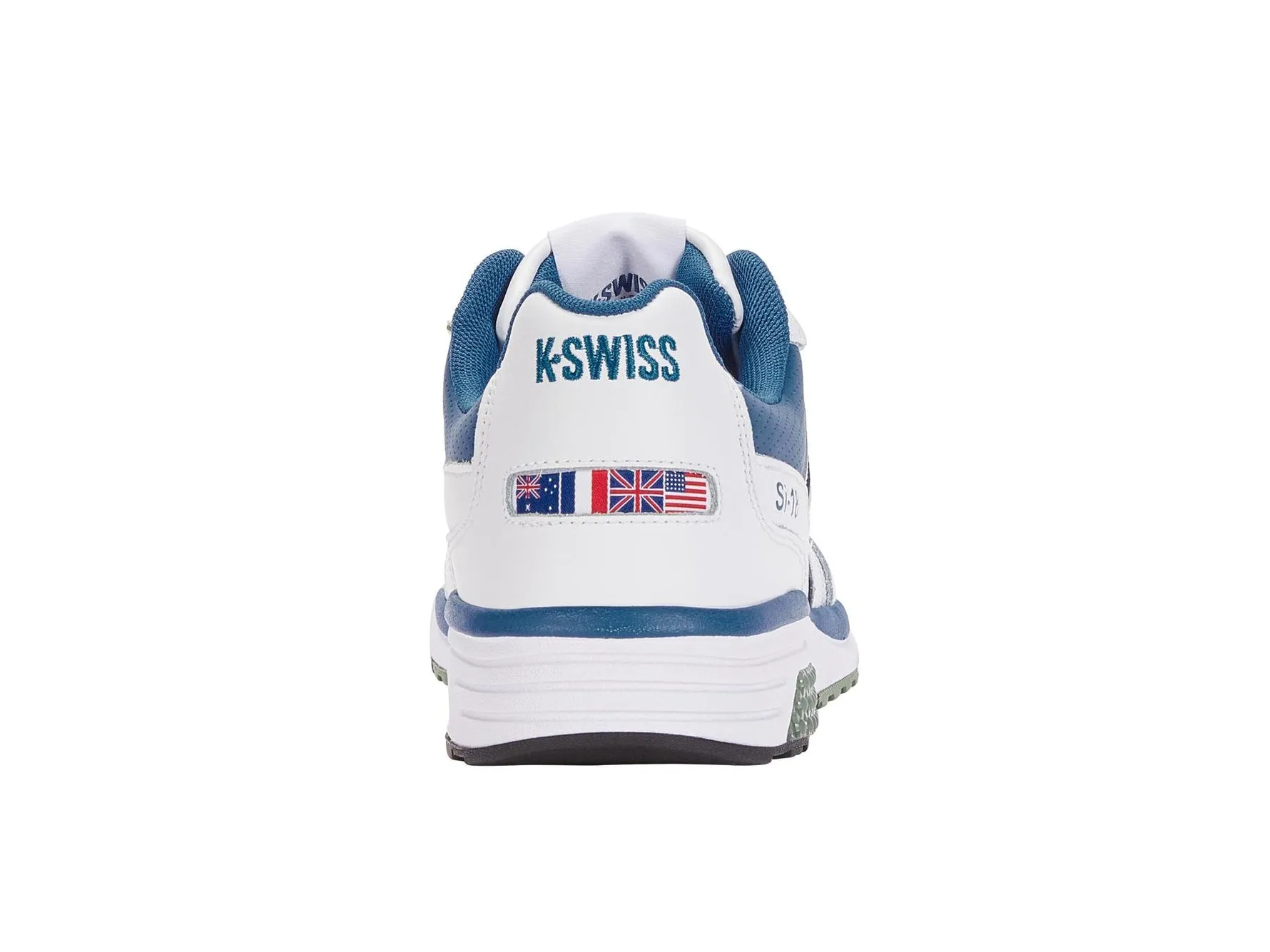 K-Swiss Men Si-18 Rannell Court Shoes in White/Vallarta Blue/Loden Frost