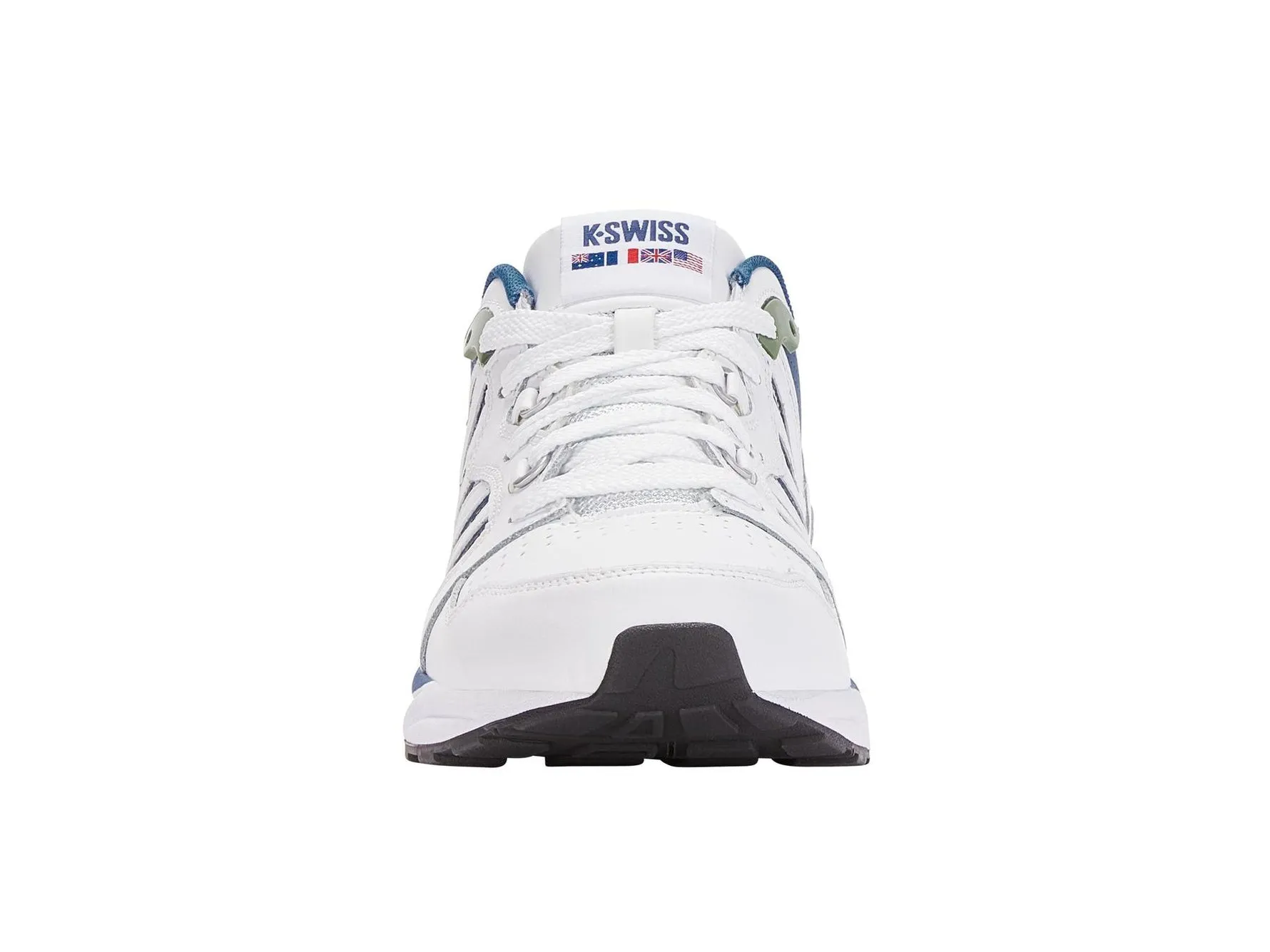 K-Swiss Men Si-18 Rannell Court Shoes in White/Vallarta Blue/Loden Frost