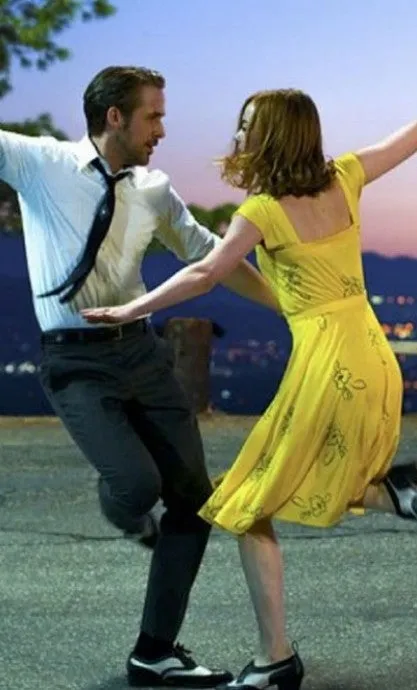 La La Land Emma Stone Short Yellow Dress Chiffon Cocktail Prom Dress