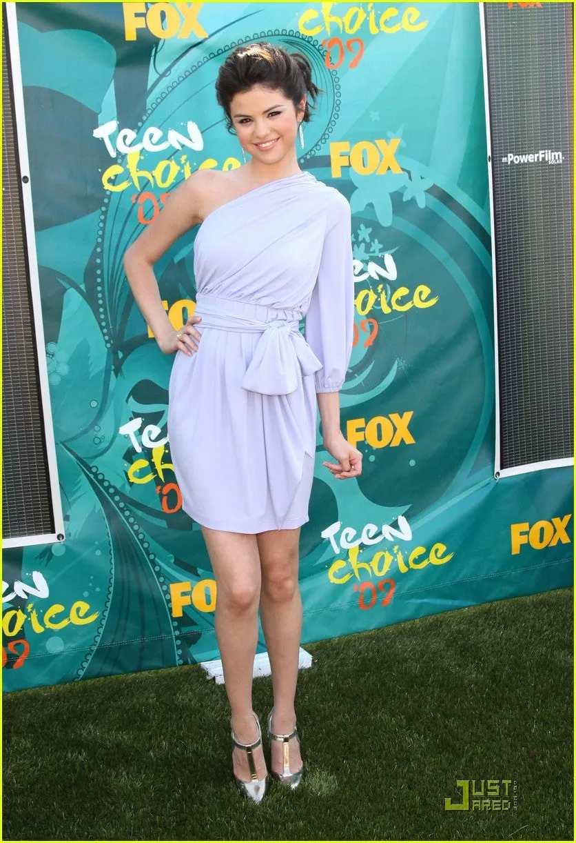Lavender Selena Gomez Short Dress One Sleeve Prom Celebrity Evening Dress Teen Choice Awards