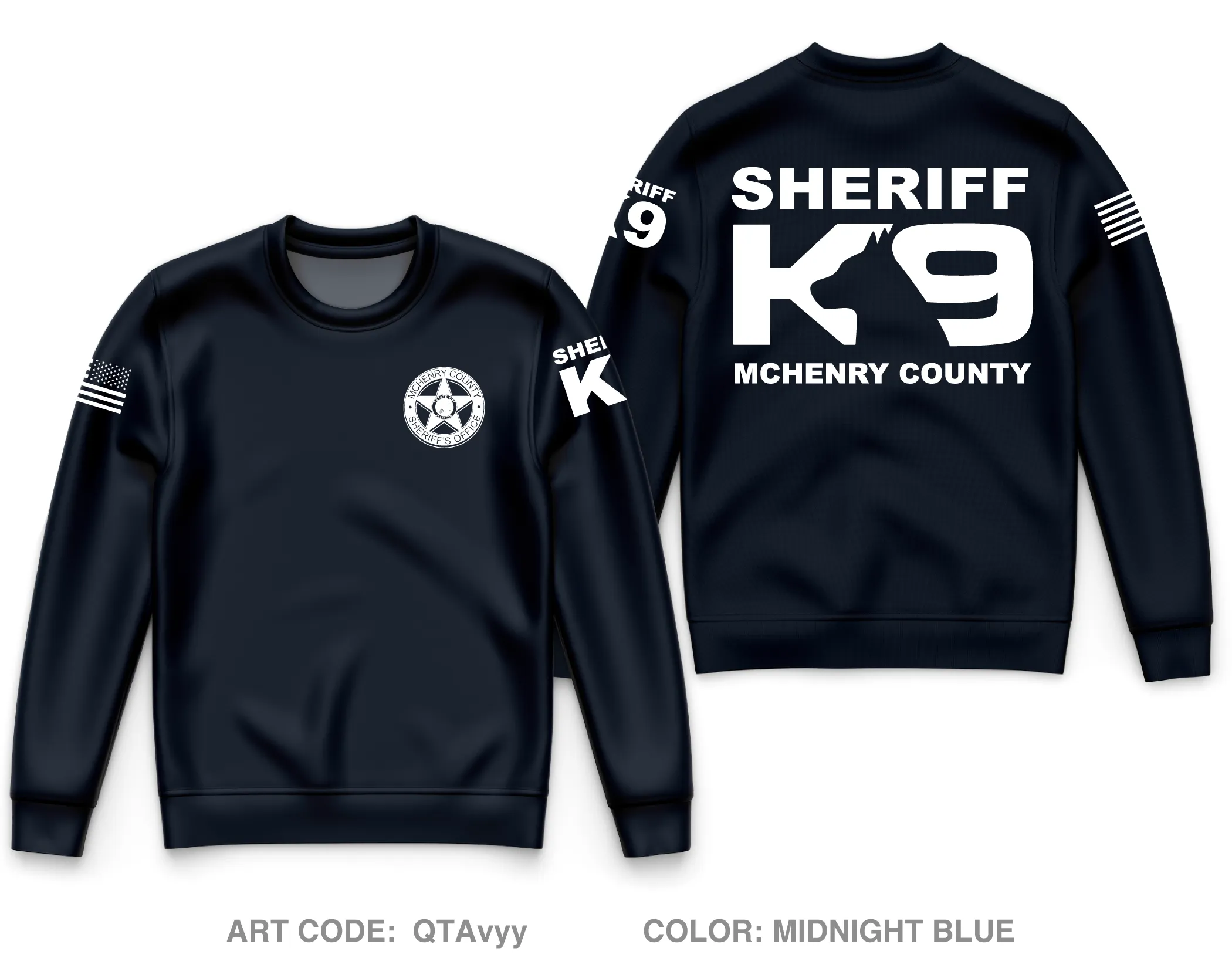 MCSO K-9 Unit Fundraising Collection Core Men's Crewneck Performance Sweatshirt - QTAvyy