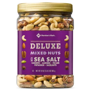 Member's Mark Deluxe Mixed Nuts with Sea Salt 34 oz EXP MAY 2023 - FREE SHIPPING