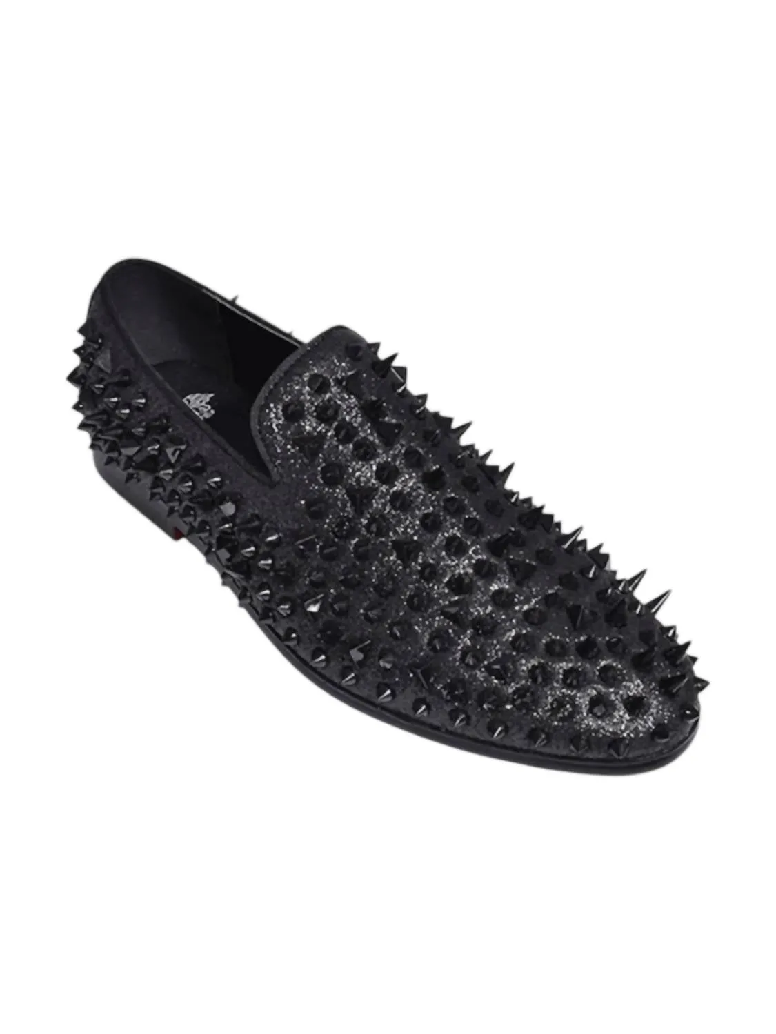 Men's Spiked Glitter Smoker Shoe In Black
