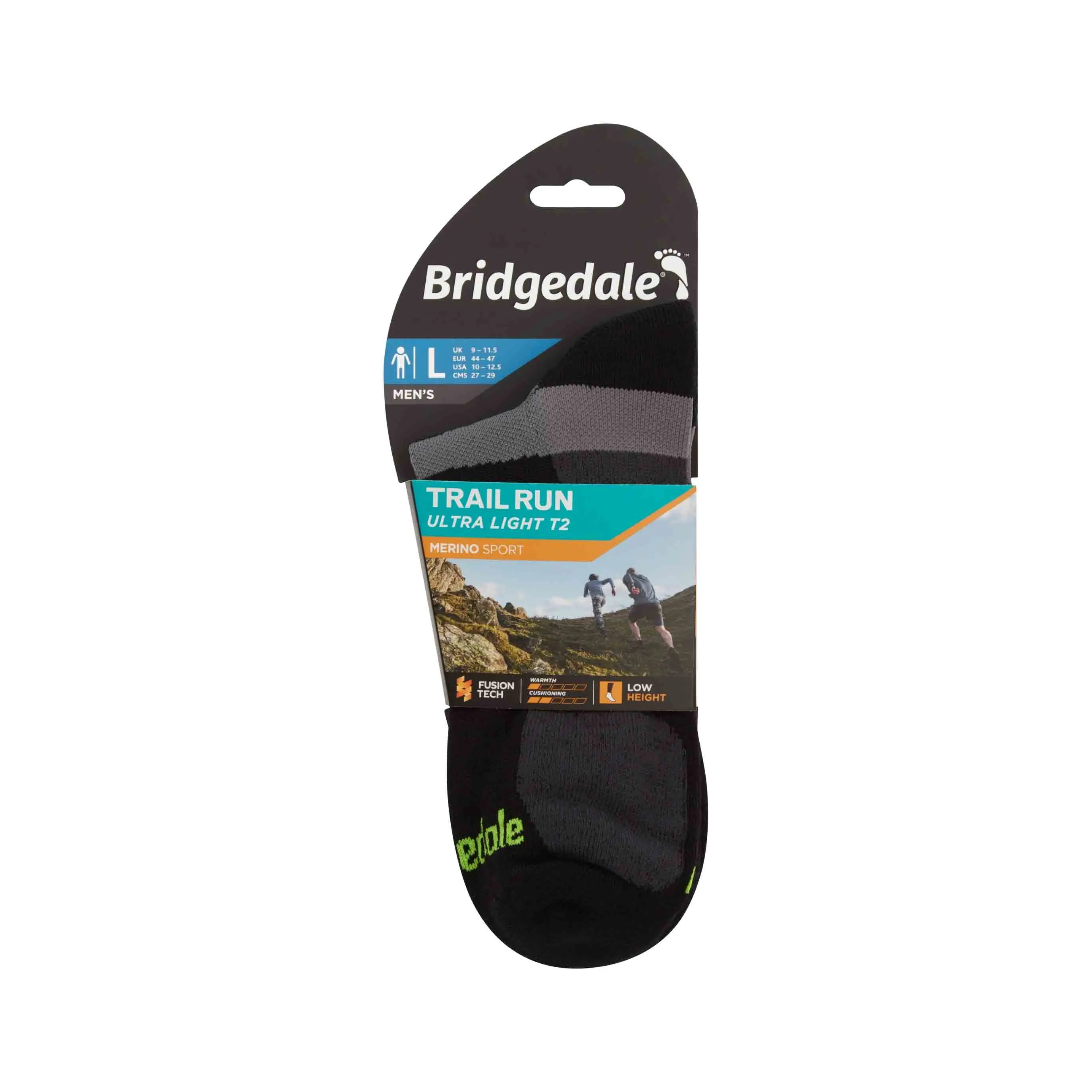 Mens Trail Run Ultra Light T2 Merino Sport Low Cut Socks