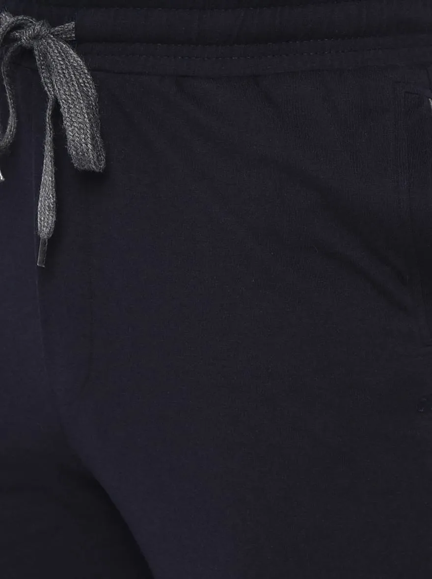 Navy Blue Solid Regular Fit Track Pant | JadeBlue