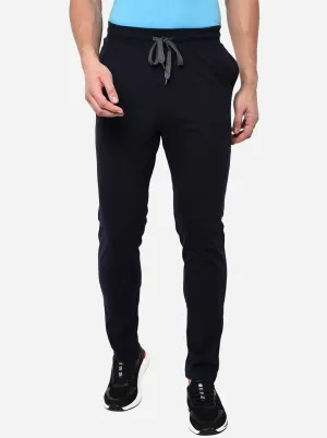 Navy Blue Solid Regular Fit Track Pant | JadeBlue