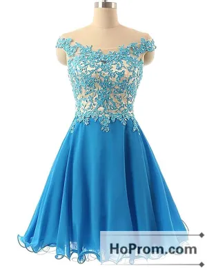 Off Shoulder Applique Mini Prom Dresses Homecoming Dresses