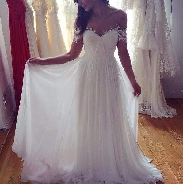 Off The Shoulder Long White Lace Prom Dresses Wedding Tulle Strapless Evening Dresses