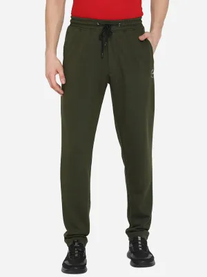 Olive Green Solid Regular Fit Track Pant | JadeBlue