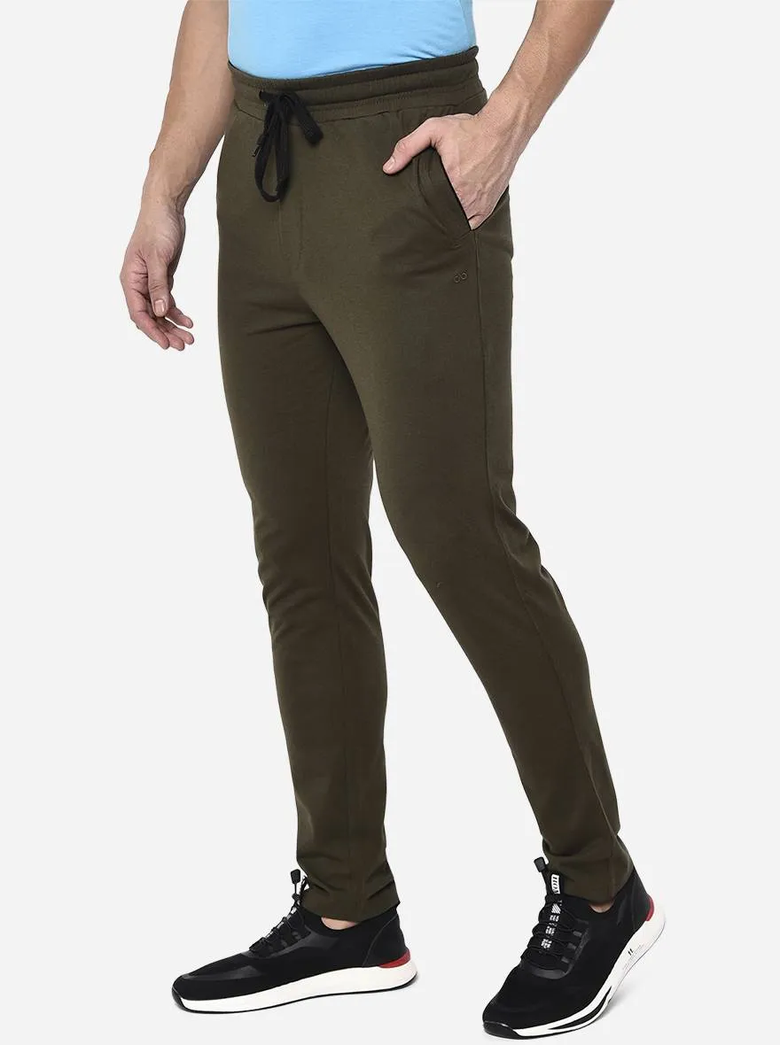 Olive Solid Regular Fit Track Pant | JadeBlue