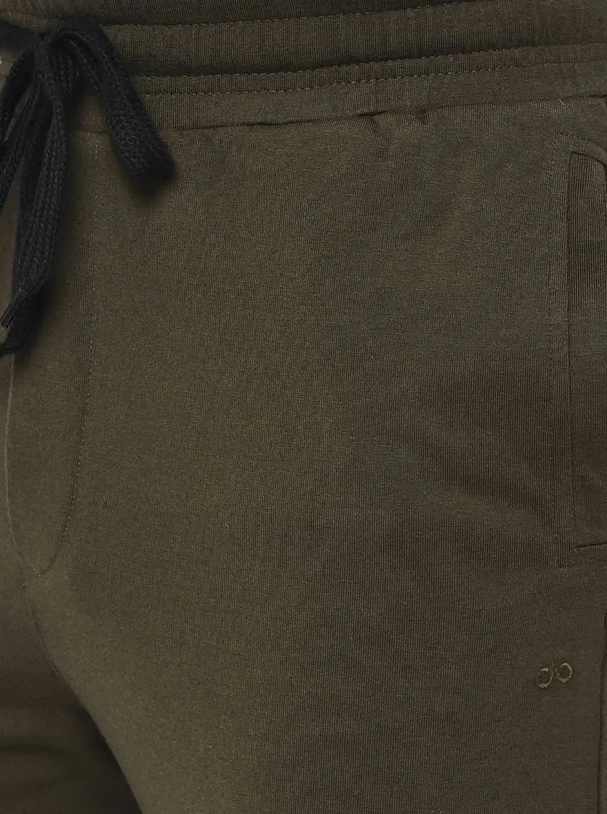 Olive Solid Regular Fit Track Pant | JadeBlue