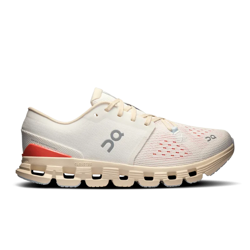 On Women's Cloud X 4 - Ivory/Salmon