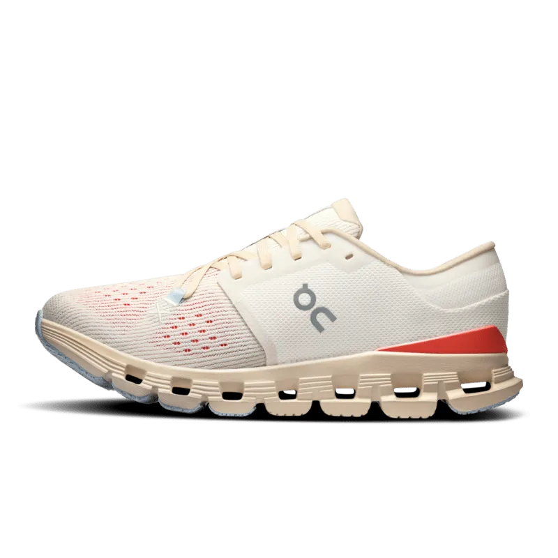 On Women's Cloud X 4 - Ivory/Salmon