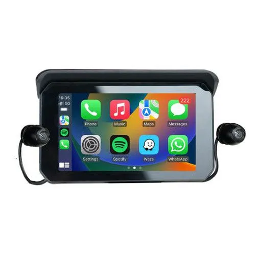 OTTOCAST WIRELESS CARPLAY & ANDROID AUTO 5" SCREEN   CAMERAS FOR MOTORCYCLES IPX7 - Used