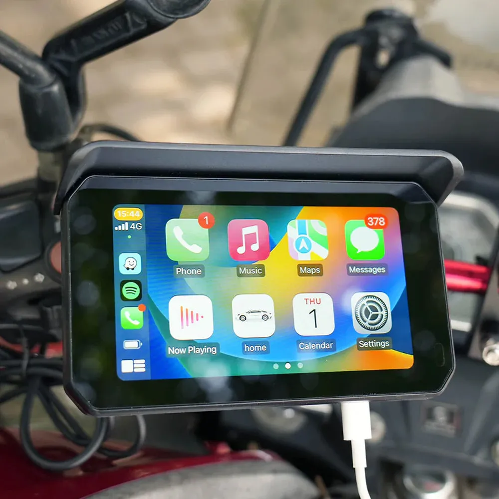 OTTOCAST WIRELESS CARPLAY & ANDROID AUTO 5" SCREEN   CAMERAS FOR MOTORCYCLES IPX7 - Used