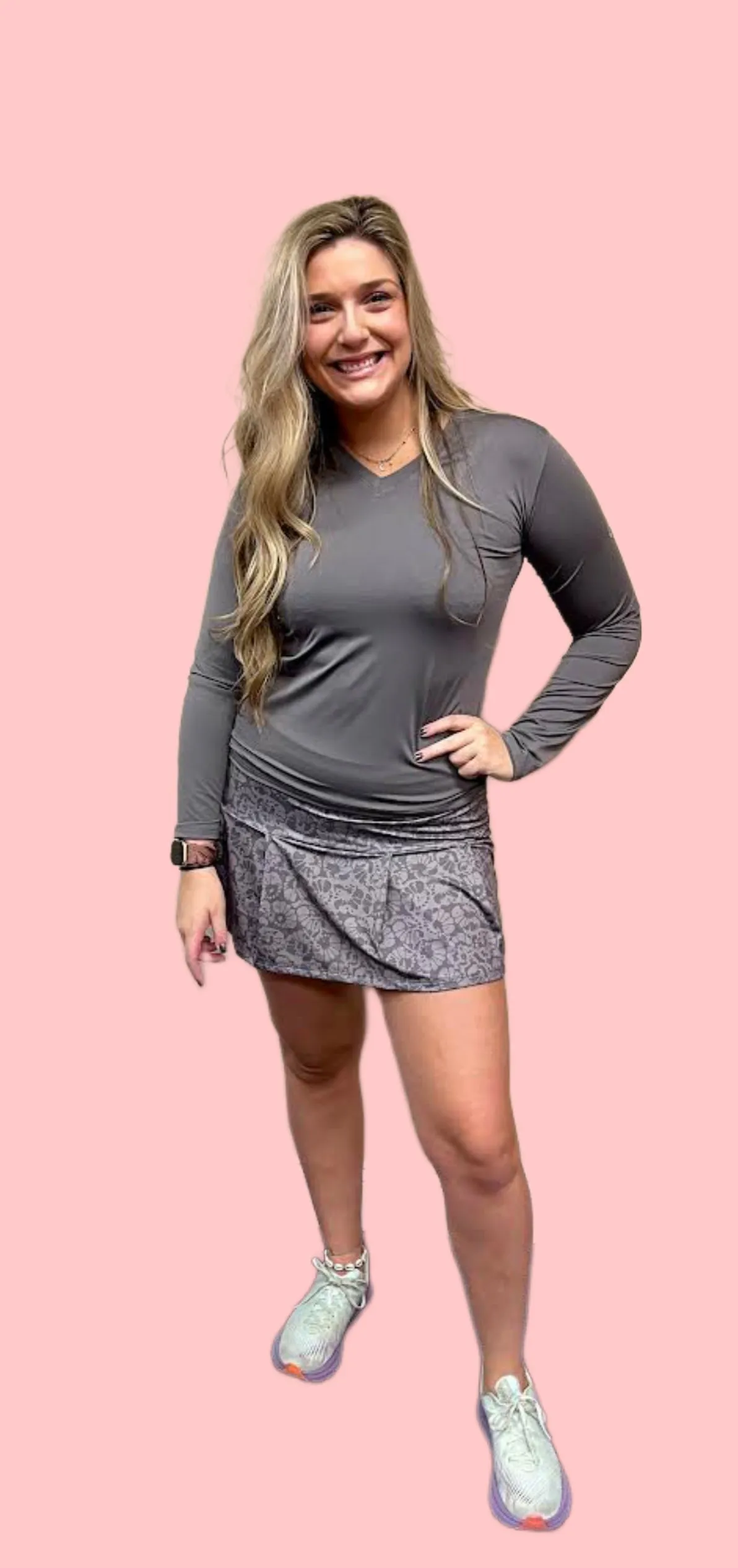 Patterned Pleated Skort with pockets