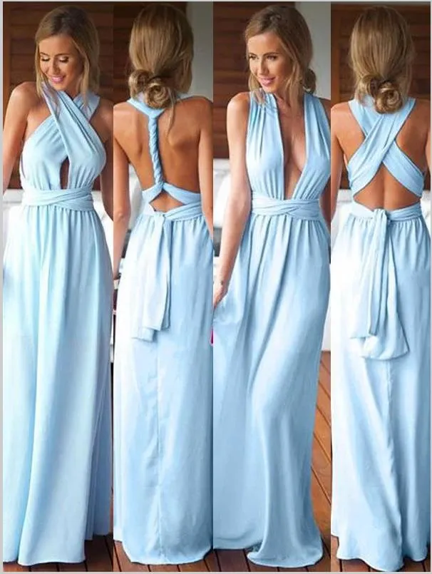 Princess Sleeveless Chiffon Bridesmaid Dresses Floor Length