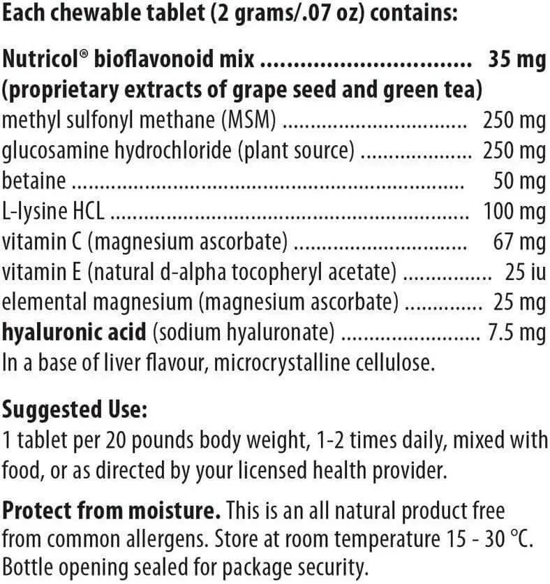 Purica Pet Recovery Extra Strength 120 Chewable Tablets - Small Animals